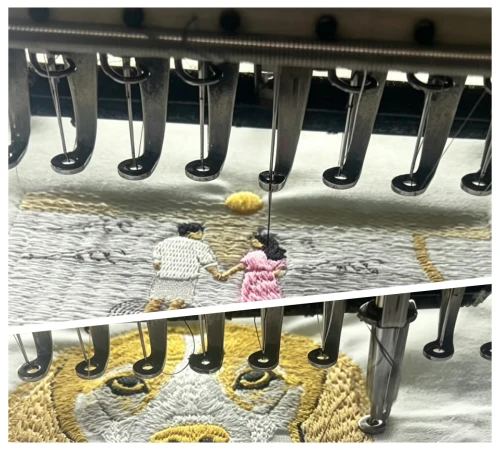 step5：machine embroidery production