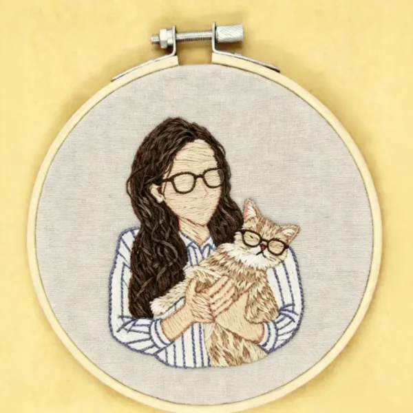 Personalized custom emboridery human portrait gift for birthdays, holidays & anniversaries
