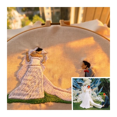 Personalized custom emboridery human portrait gift for birthdays, holidays & anniversaries