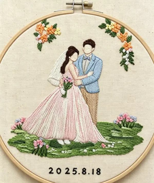 Personalized custom emboridery human portrait gift for birthdays, holidays & anniversaries