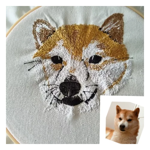 Personalized custom emboridery pet portrait gift for birthdays, holidays & anniversaries